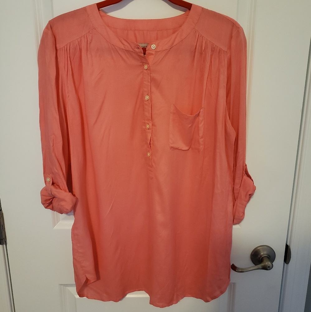 Loft Mango Partial Button Up